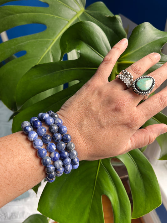 Sodalite gemstone stretch bracelet